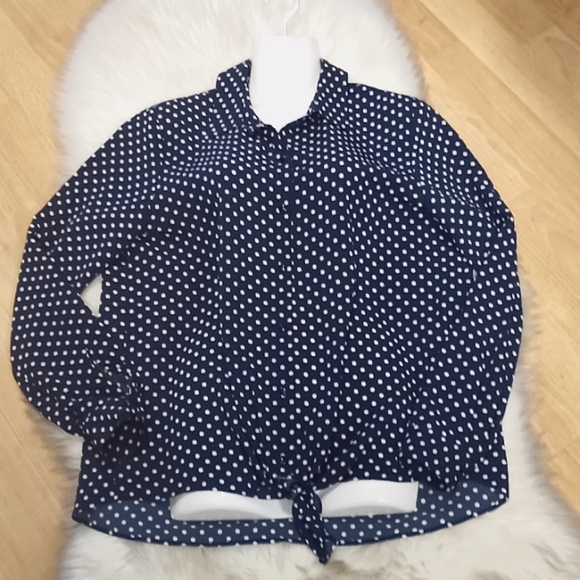 Susan Graver Polka Dot Long Sleeved Blouse-#0121 - Picture 9 of 11